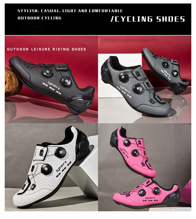 Männer Radfahren Schuhe Rennrad Frauen Rosa Racing Bike Self-Locking Geschwindigkeit Fahrrad Turnschuhe Flache Stollen Berg Radfahren Footwea – Detail 3