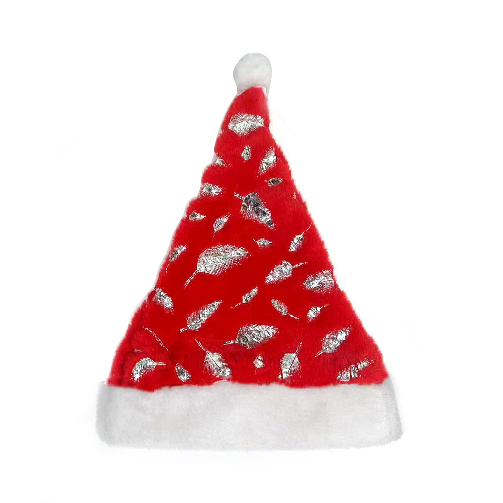 Sombrero de Papá Noel familiar, gorro de Navidad con plumas de copo de nieve y lentejuelas para adultos y niños para fiesta de Navidad, disfraz de Papá Noel Cosplay