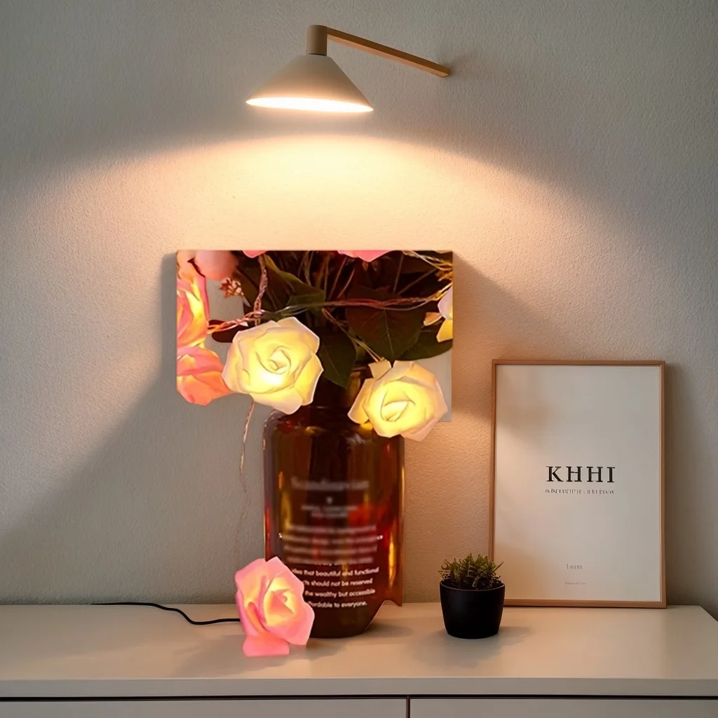 ​​LED Rose String Light - White/Pink Valentine Wedding Night Light Mother's Day Gift​​