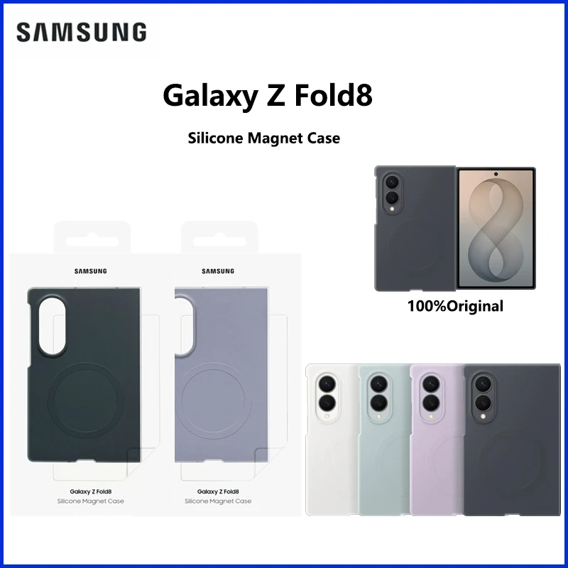 Original Samsung For Galaxy Z Fold8 Silicone Magnet Phone Case Smartphone Case Secure Smooth Comfortable Grip with EF-EF971
