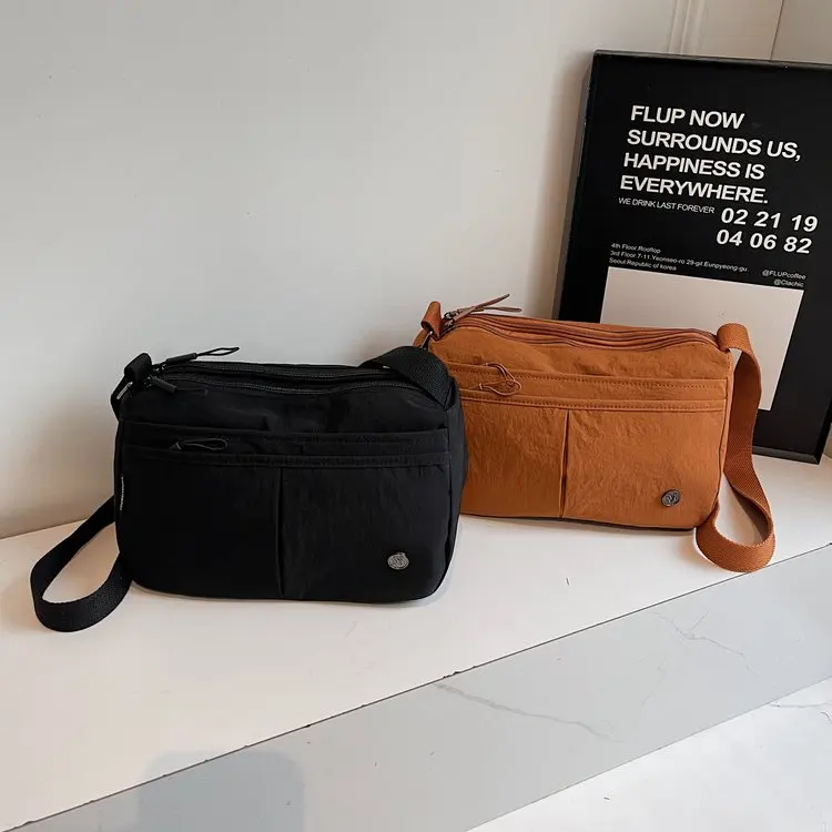 Casual Multi-Layer Sports Women's Shoulder Bag Large Capacity Commuter Backpack Dumpling Shape Fashionable Nylon Briefcase