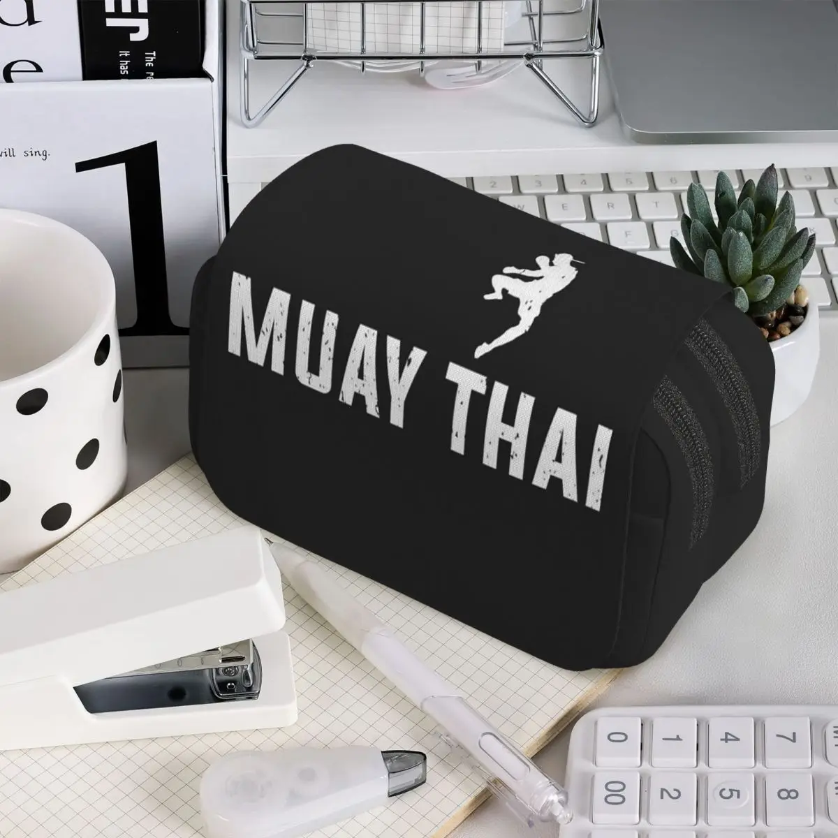 

Muay Thai Gloves Thailand Boxing Fighter CollegePencil Case for Kids School PenBox Pencil Bag Stationery Supplies Pen Holder Bag