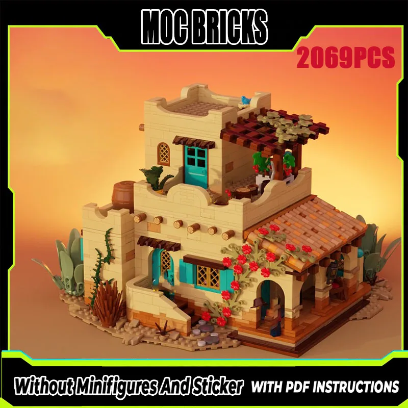 

New MOC Building Blocks Building Model Western Twilight Ranch Modular Building Blocks Children's Toy Gift DIY Assembly Set