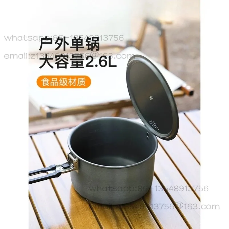 C19 Outdoor Camping Single Pot Portable Fold‑able Cookware Set for Wilderness Cooking