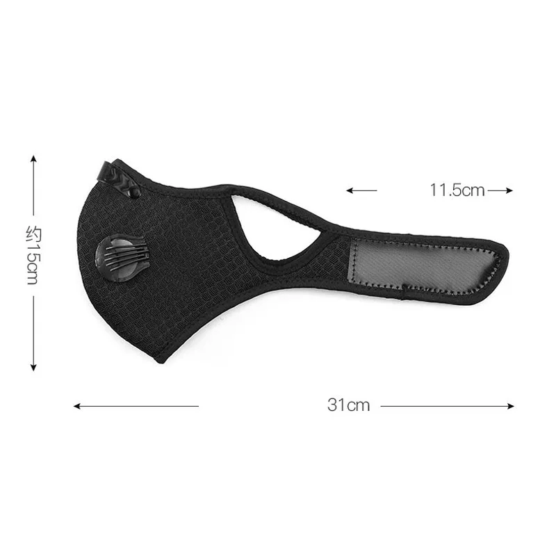 2pcs Man Face Mask With Filter Breathing Valve Activated Carbon PM 2.5 Anti Pollution Bicycle Cycling Protection Bike Dust Mask