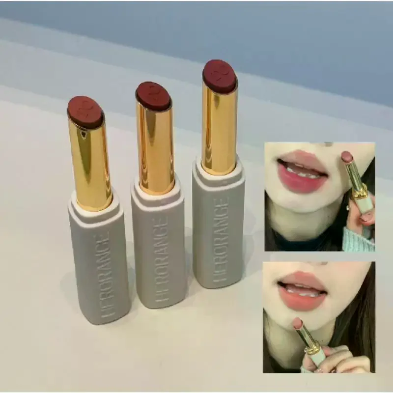 HERORANGE كريم أحمر شفاه غير لامع منخفض التشبع مخملي ليس من السهل أن يبهت أحمر شفاه غير لامع ملمع شفاه مقاوم للماء مكياج دائم