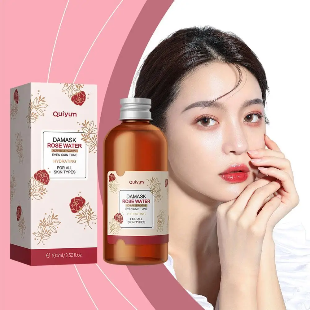 100ml Face Care Rose Water บํารุงผิวปรับปรุง Skincare Damask Aging Toner Hydrosol เกาหลี Facial Anti หมองคล้ําผลิตภัณฑ์ F4A9