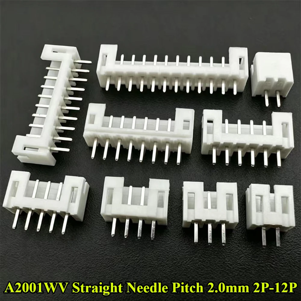 50/100Pcs/lot A2001WV Straight Needle 2P 3P 4P 5P 6P 7P 8P 9P 10P 12P Pin Header 2.0mm Pitch Leads PH-A Straight Pins Connectors