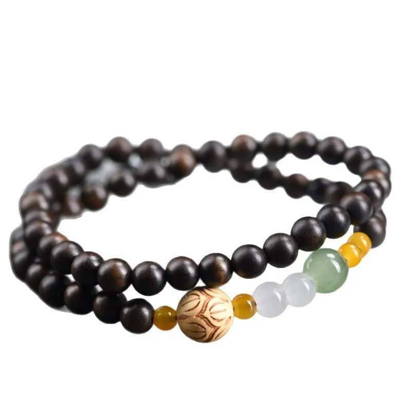 تشن غيباو دائرة مزدوجة سوار ذاتي الصنع مع يد منفصلة للنساء البوذية سبحة صلاة الثقافية سلسلة خشبية لوحة اللعب Wo #5