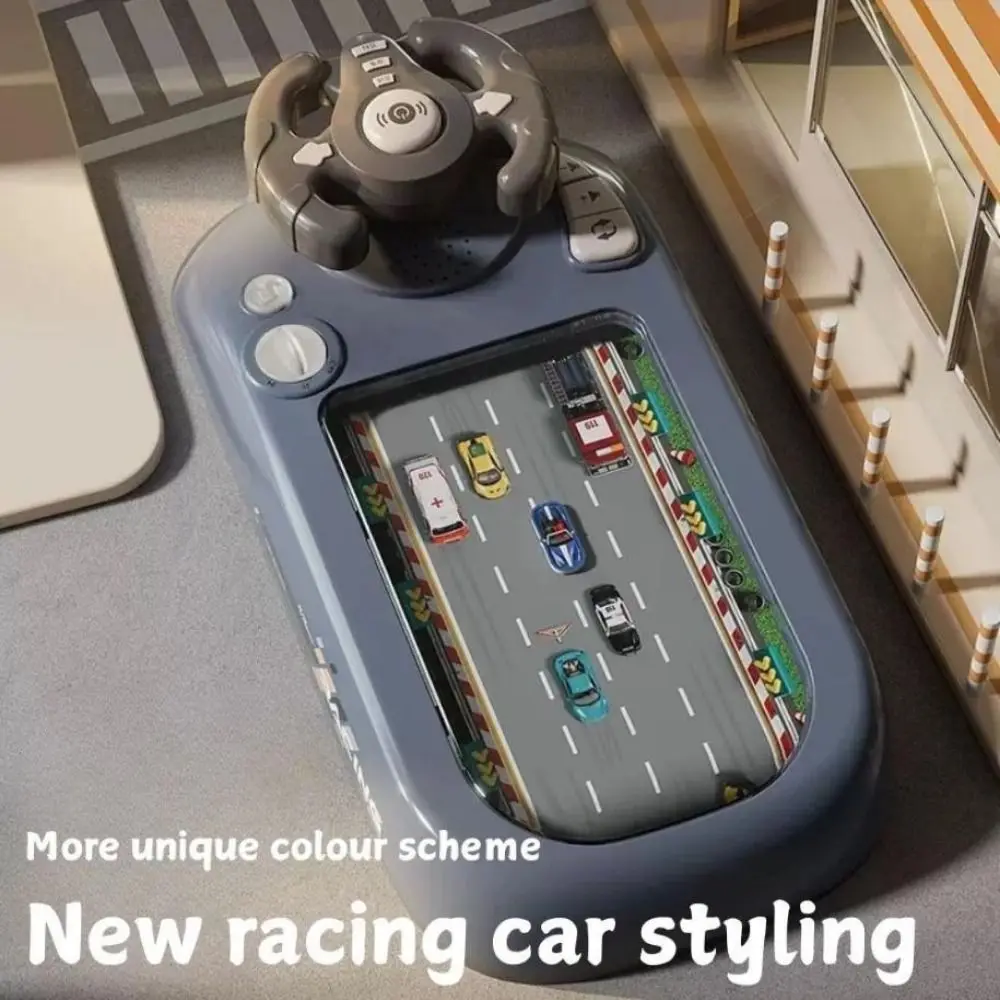 Green Grey Racing Car Arcade 43*21*14cm Plastic Children's Racing Space Adventure Console Puzzle Desktop for Boys and Girls