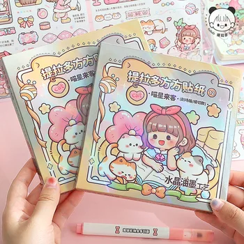 12pcs Washi สติกเกอร์การ์ตูน Kawaii สติกเกอร์ Telado สาวคู่มือ DIY Goo การ์ดตกแต่งวัสดุสติกเกอร์น่ารักเครื่องเขียน