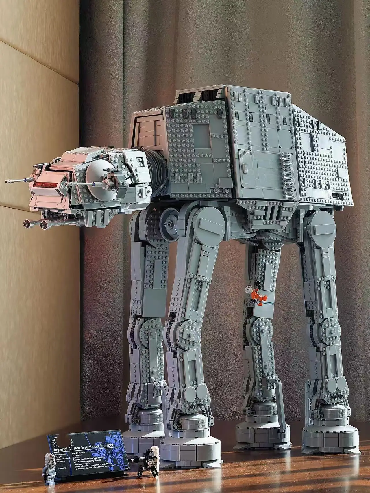 6782PCS AT-AT Walker 75313 Hoth Model with Optional LED Lights, Large Snowtrooper Assault Mech Building Set