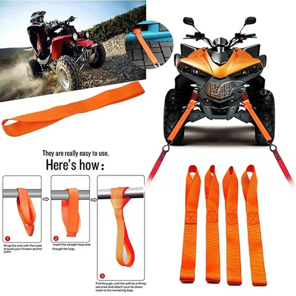 Universal Nylon Snowmobile ATV Luggage Straps Loops Motorcycle Tie Down Straps Fixed Strap Tension Rope