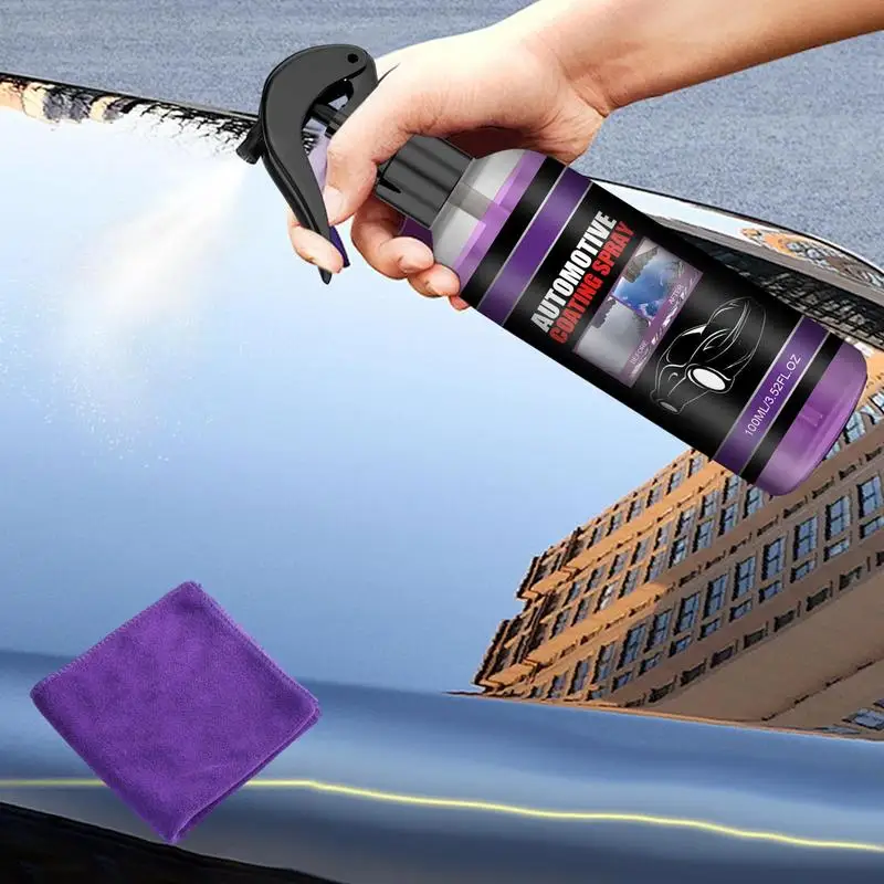 Spray d'agent de revêtement 3 en 1 pour voiture, 100ml, revêtement hydrophobe, bouclier en céramique, revêtement rapide, lavage sans eau