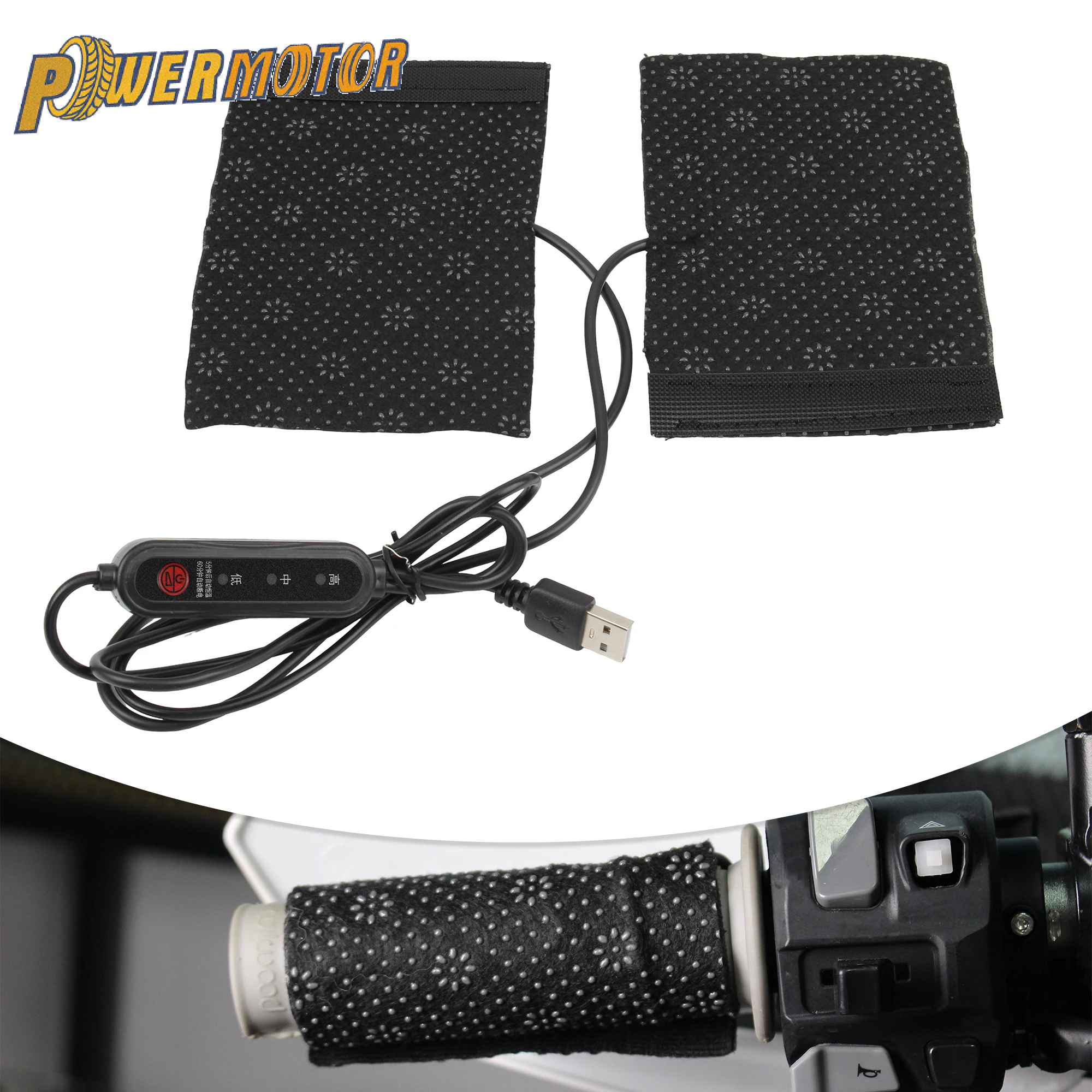12V USB Motorcycle Heating Handlebar Cover 3 Gears Heated Hand Grips for Honda Yamaha Kawasaki Suzuki BMW Universal Accessories