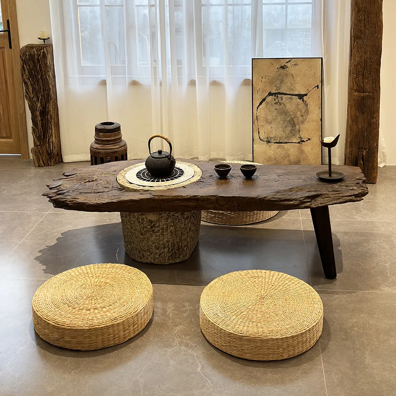 Customized wabi silent wind solid wood tea table surrounding stove tea tabl balcony household outdoor short tabe tea tale B &