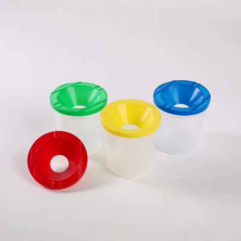 1PCS Children\'s Painting Brush Wash Cup Plastic Anti-roll Art Multi-purpose Pigment Toning Graffiti Painting Brush Wash Cup