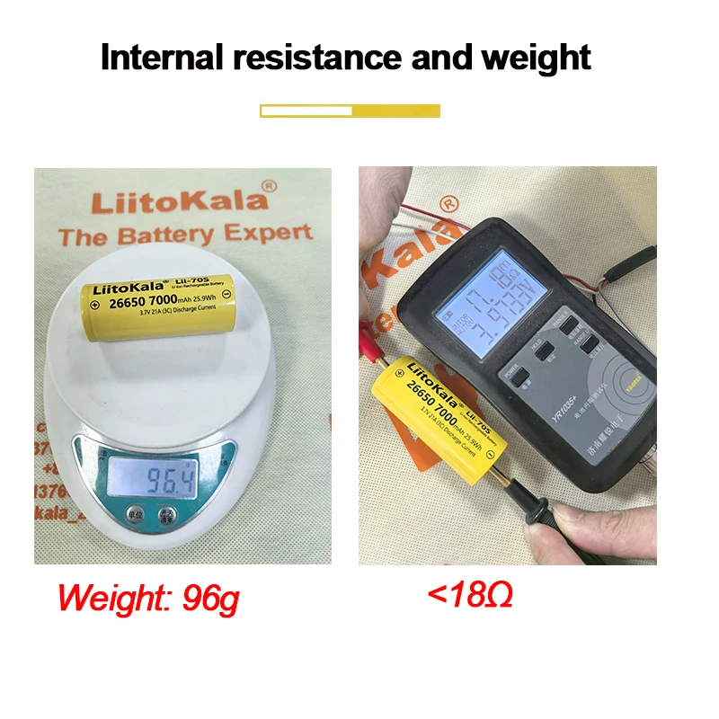 1-40 Buah LiitoKala Lii-70S 3.7V 26650 Baterai Isi Ulang Daya 7000Mah Tingkat Tinggi 3C-5C Pengosongan untuk Peralatan Listrik Mainan Flash