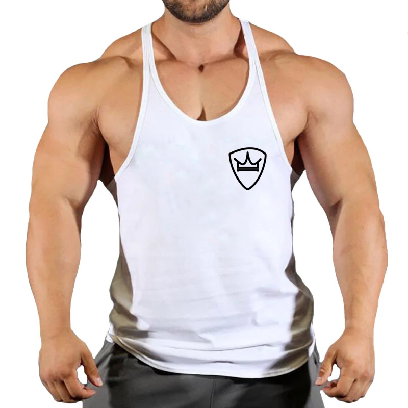 2023 Cotton Gym Shirt Sport Tank Top Men Sleeveless Running Shirt Men Workout Training Tank Fitness Top Sport Stringer Vest