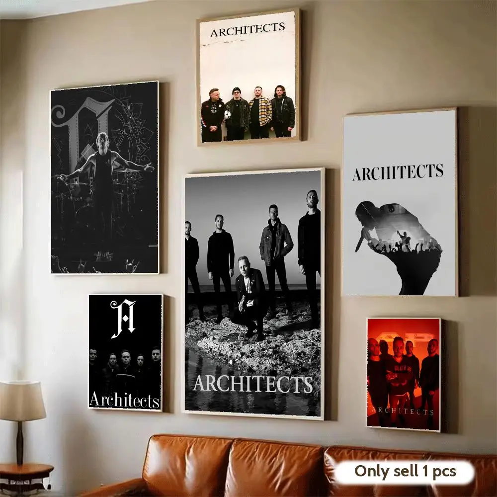 Metalcore Band A-Architects Poster Home Bar Wall Art Sticker Waterproof Self-Adhesive Mural for Living Room Bedroom Decor
