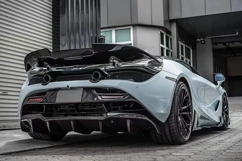 

Upgrade for McLaren 720S with R-Type Carbon Fiber Rear Diffuser and Bumper Lower Lip Spoiler Body Kit