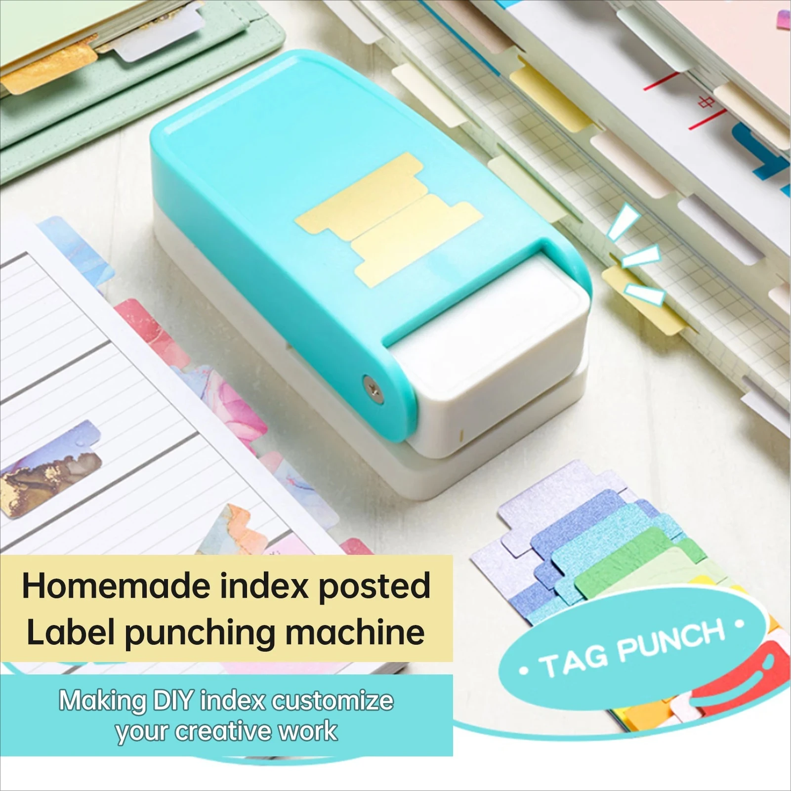 

Tab Punch Loose-leaf Separator DIY Index Sticker Label Puncher Divider Paper Punch Machine Scrapbooking Embossing
