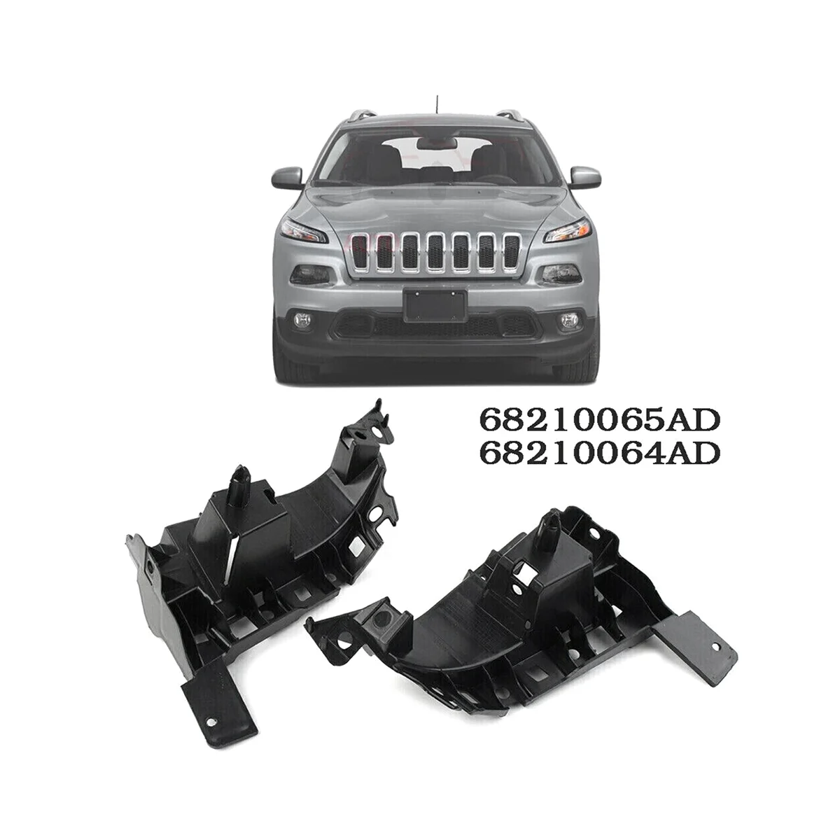 Front Bumper Support Brace Mount Brackets 68210065AD 68210064AD for 2014-2018 Jeep Cherokee