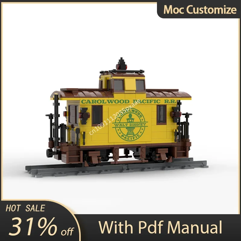

666 шт., карета Carolwood Caboose, модель автомобиля, здание, городской поезд, блоки, креативная сборка, креативные кирпичи, игрушки, подарок для детей