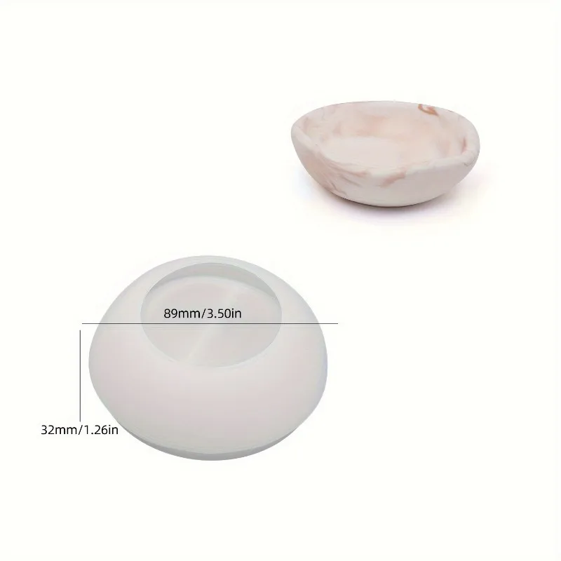 DIY Irregular Shape Mini Candle Bowl Ornament Silicone Mold Gypsum Storage Cup Decorative Resin Mold Home Handicrafts Materials - view 6