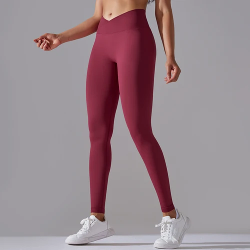 Pantalón de Yoga sin costuras para mujer, mallas deportivas con cintura cruzada, mallas deportivas de cintura alta para gimnasio, mallas de entrenamiento para correr