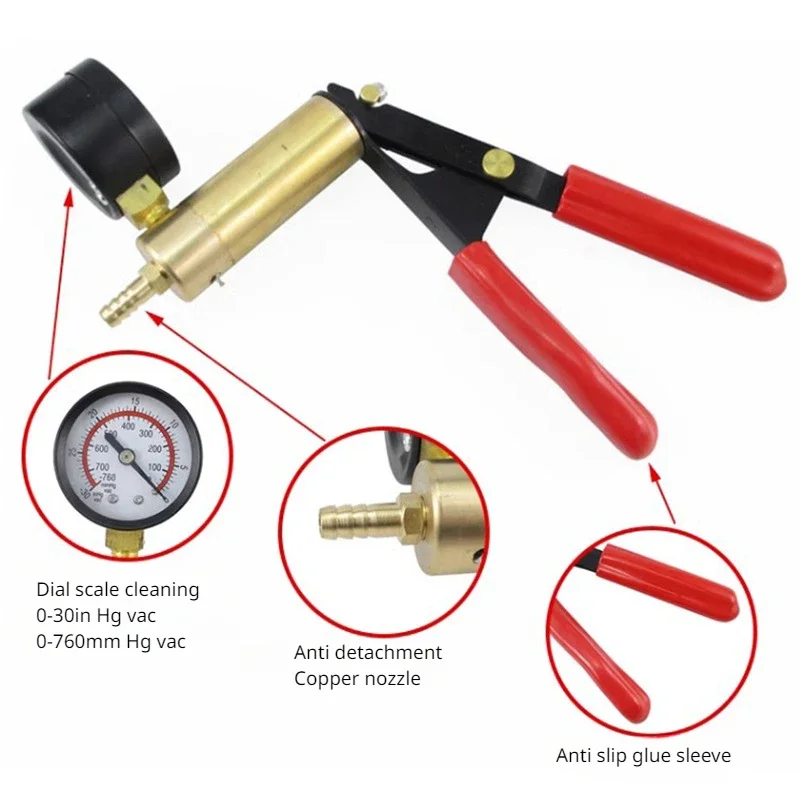 Manual Vacuum Pump Dual Purpose Brake Fluid Bleeder Automotive Oil Suction Gun Brake Bleeding Tool Kit
