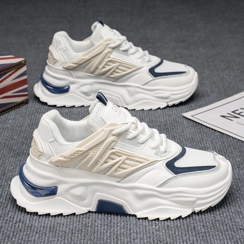 

Спортивные кроссовки на толстой подошве на четыре сезона, модная и модная обувь для папы и мужская обувь большого размера.