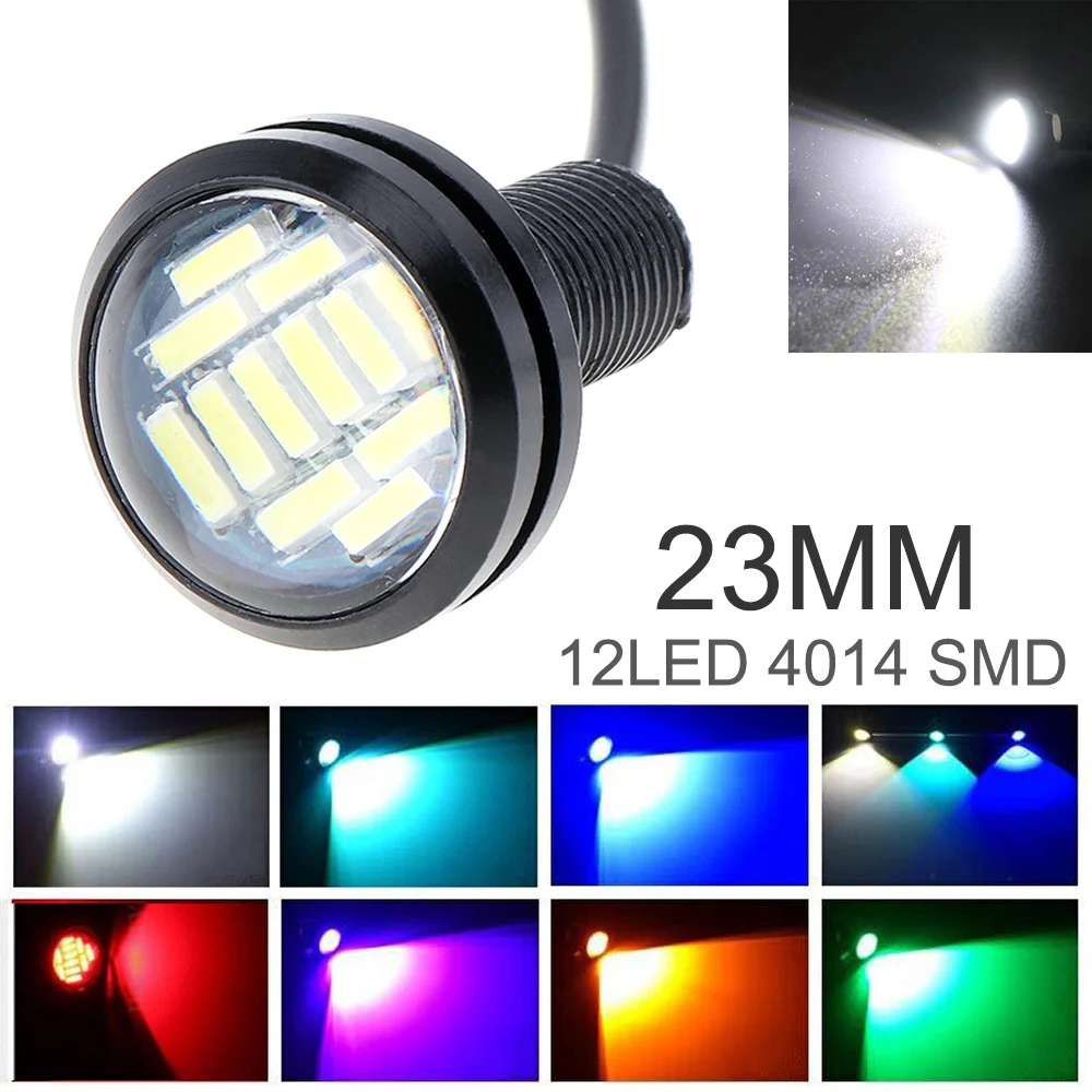 

1pc 23mm LED Eagle Eye Light High Power 12LED 4014 SMD Car Fog DRL Bulb Reverse Backup Parking Turn Signal Tail Light Lamp