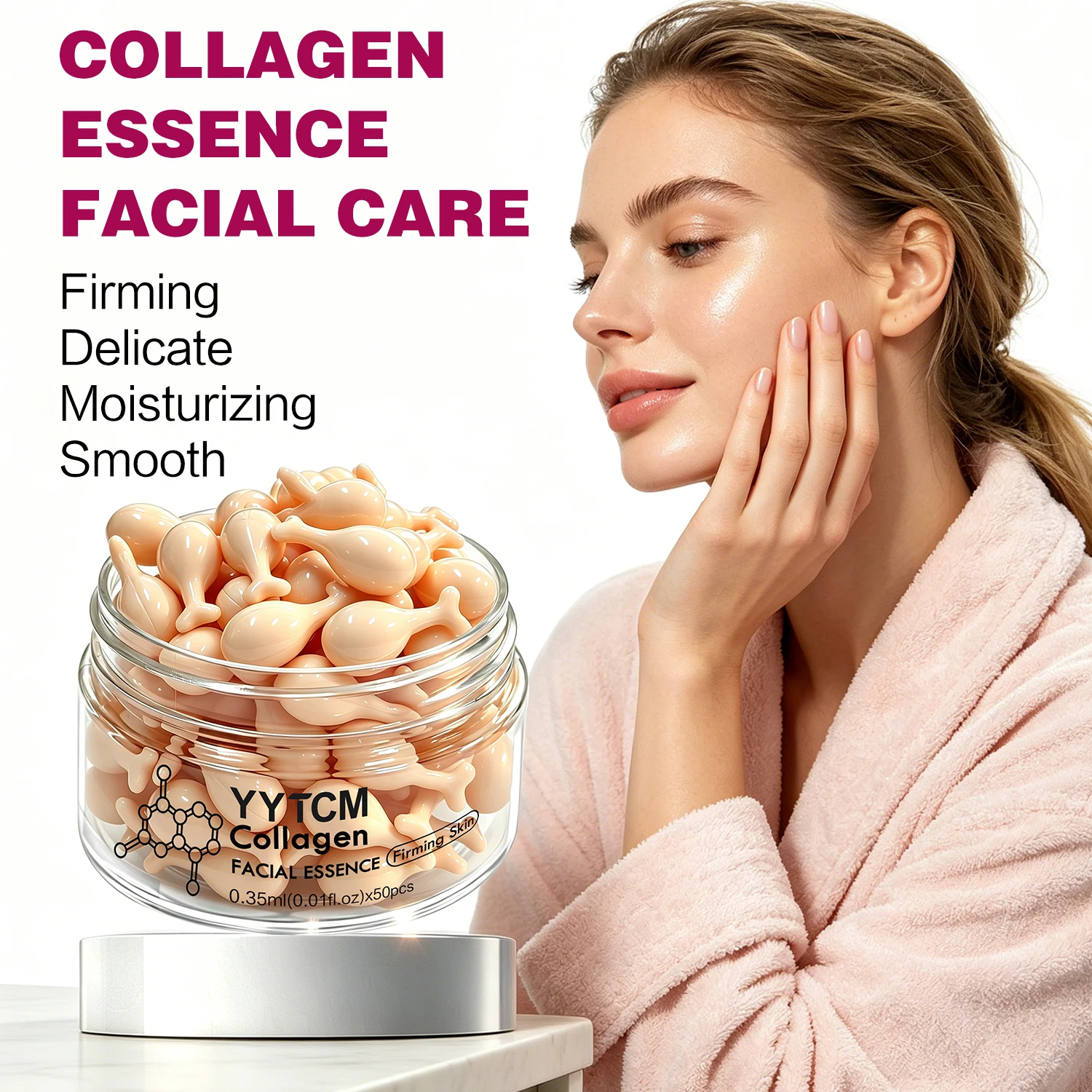 Collagen Capsule Essence, Moisturize Skin, Firming And Tighten Skin Capsule Serum, Deeply Nourishing Skin, Smooth Skin