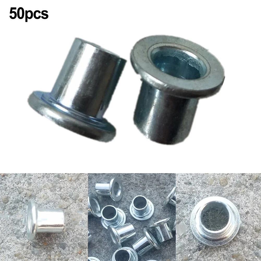 Bushing Spacers Bearing Bushing 50pcs Bushing Spacers Center Bearing Bushing Metal Roller Wheels Accessories Silver