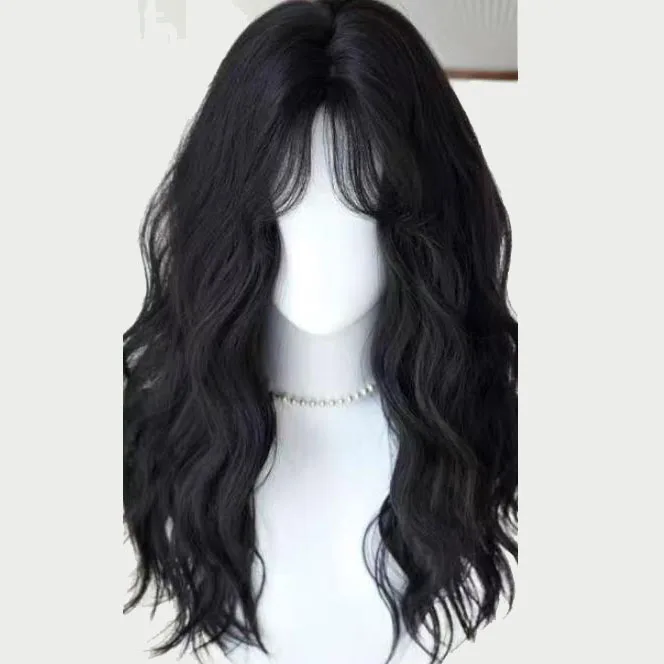 Slanted Bangs Stylish Women's Full Head Cover, Slightly Curled Hair Design, Exquisite Wig, Available For Wholesale