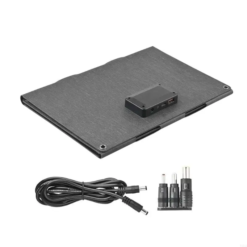 T5EA 30W ETFE شاحن لوحة شمسية قابلة للطي 5V 9V 12V USB Type C 3 شاحن شمسي قابل للطي للهاتف المحمول للتخييم في الهواء الطلق