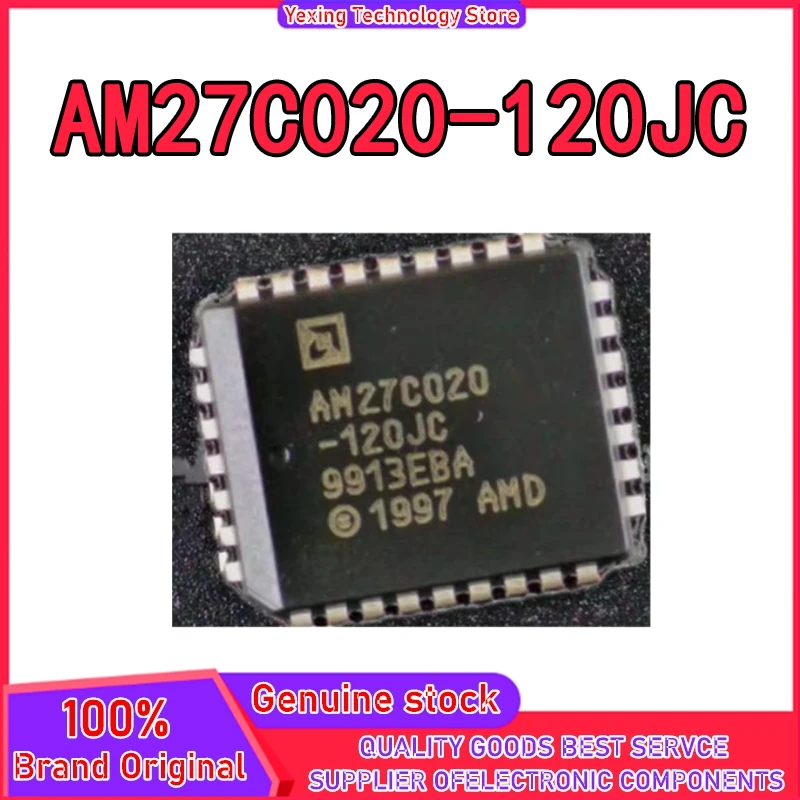 5PCS AM27C020-120JC AM27C020 EPROM, 256K x 8, 32 Pin, Plastic, PLCC