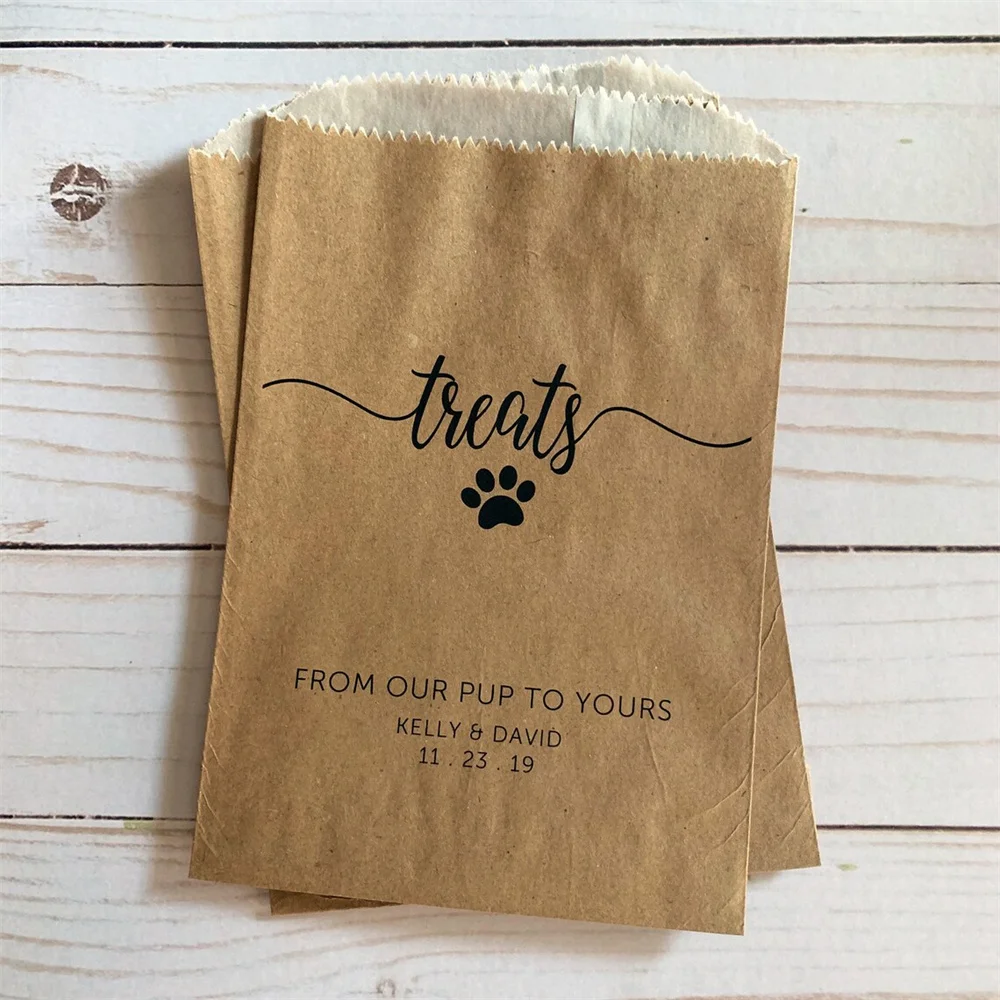 Wedding Dog Treat Bags LINED - Dog Treat Favor Bags - Doggie Bag for Wedding - Doggy Bags - Dog Cookie Bags - Pet Biscuit Bar Ba