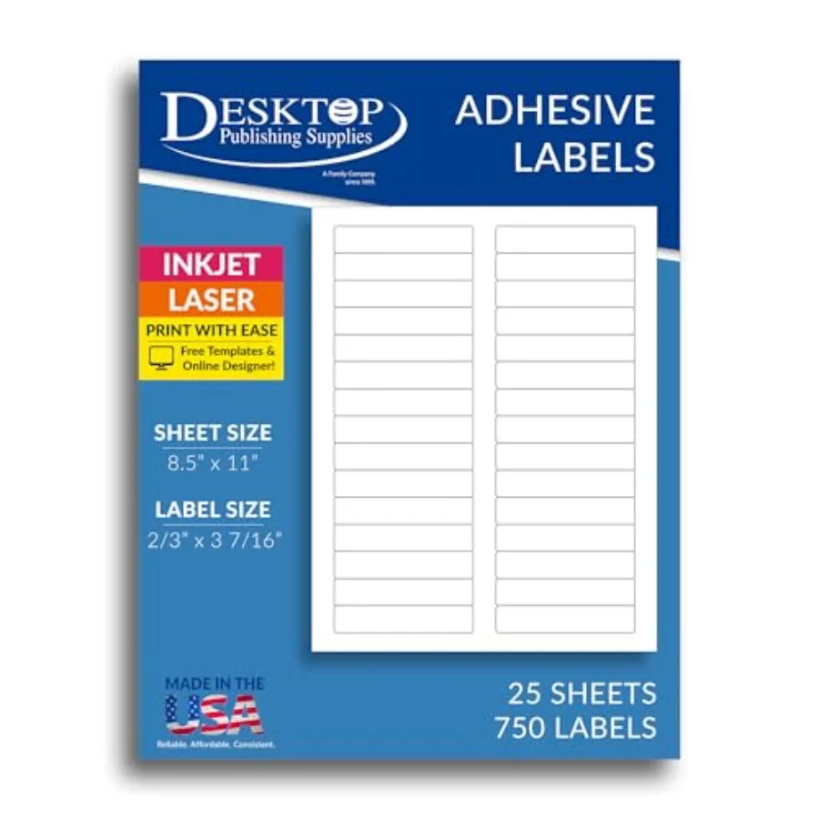 

White File Folder Labels Organization Stickers - 750 Labels Printable Matte Labels Permanent Adhesive For File Folders, Binders