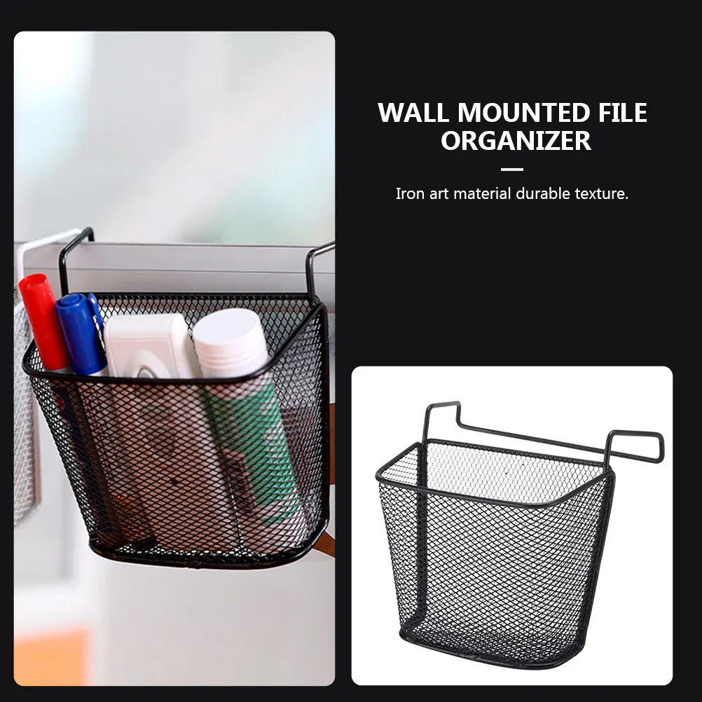 Office Hanging Rack Iron Desk Organizer Hanging Basket for Files Pens Storage Multipurpose Office Organizing Basket Desktop