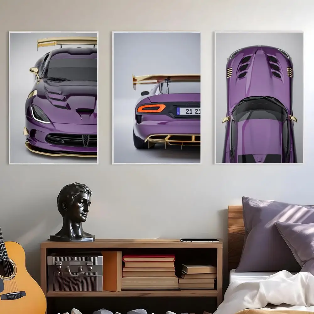 Fashion Sports Car Design V_Viper AC HD Linen Canvas Poster Wall Art Prints for Living Room Bedroom Office Home Decoration Gift
