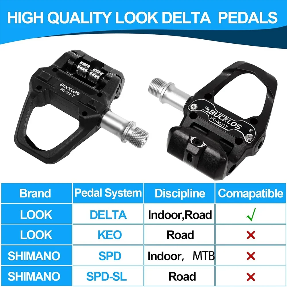 BUCKLOS Fit LOOK DELTA Pedale per bicicletta Pedale autobloccante per bici da strada professionale Pedali a sgancio rapido da strada durevoli per