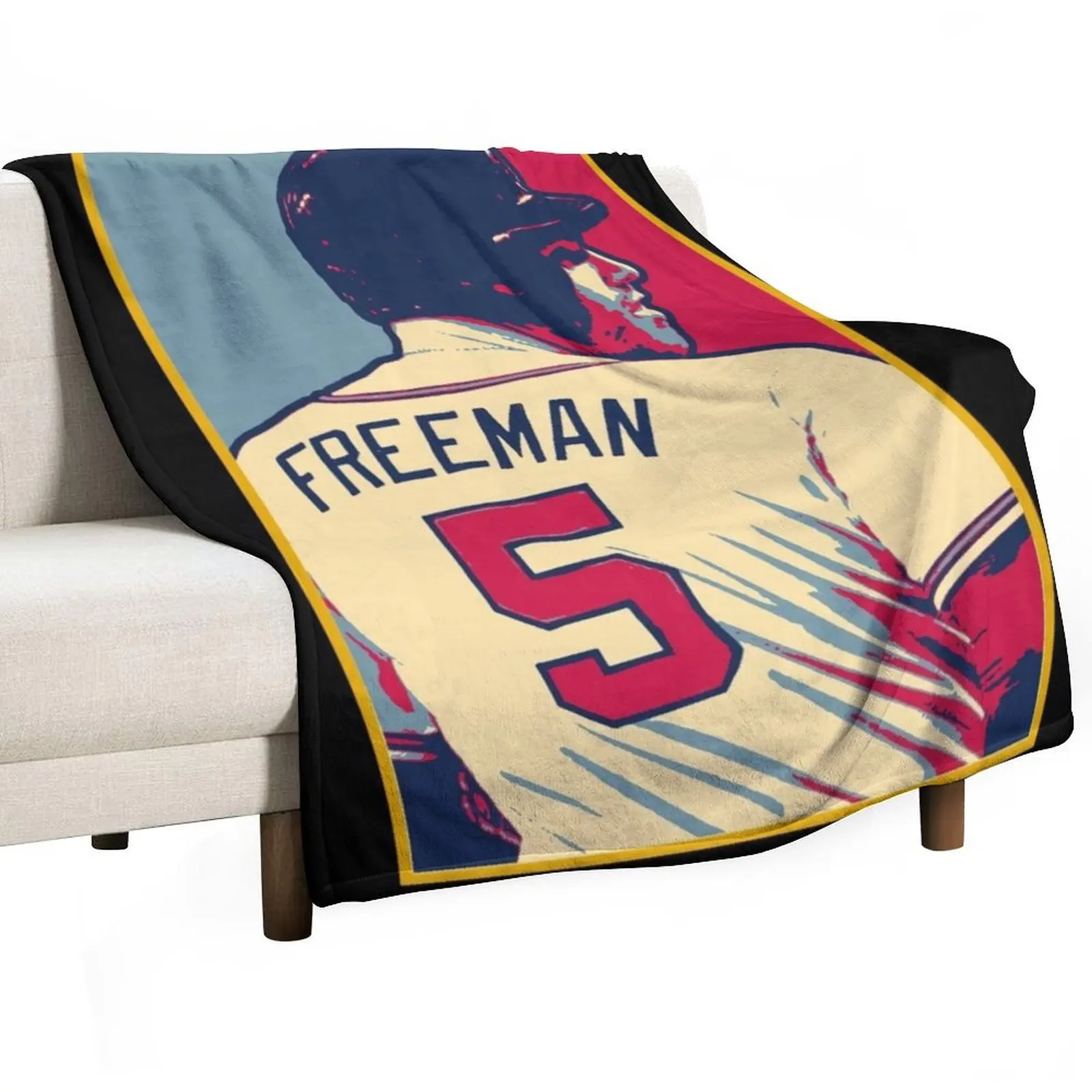 Freddie Freeman Artwork Throw Blanket Kid'S Soft Big Retros christmas gifts Blankets