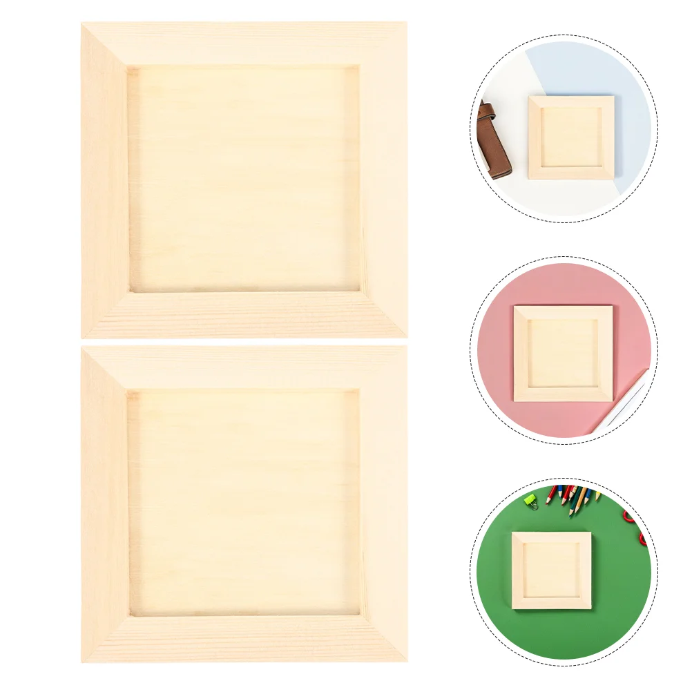 

8pcs Clay Picture Frames 12x12cm Unfinished Wood Photo Frames Craft Projects Kids Supplies Wooden Frame Kit Paint