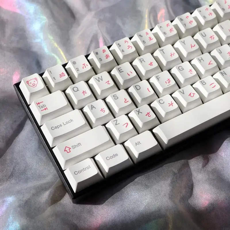 Teclas cereza oso dibujos animados F3MA para teclado mecánico GK61/68/87/104/108 MX