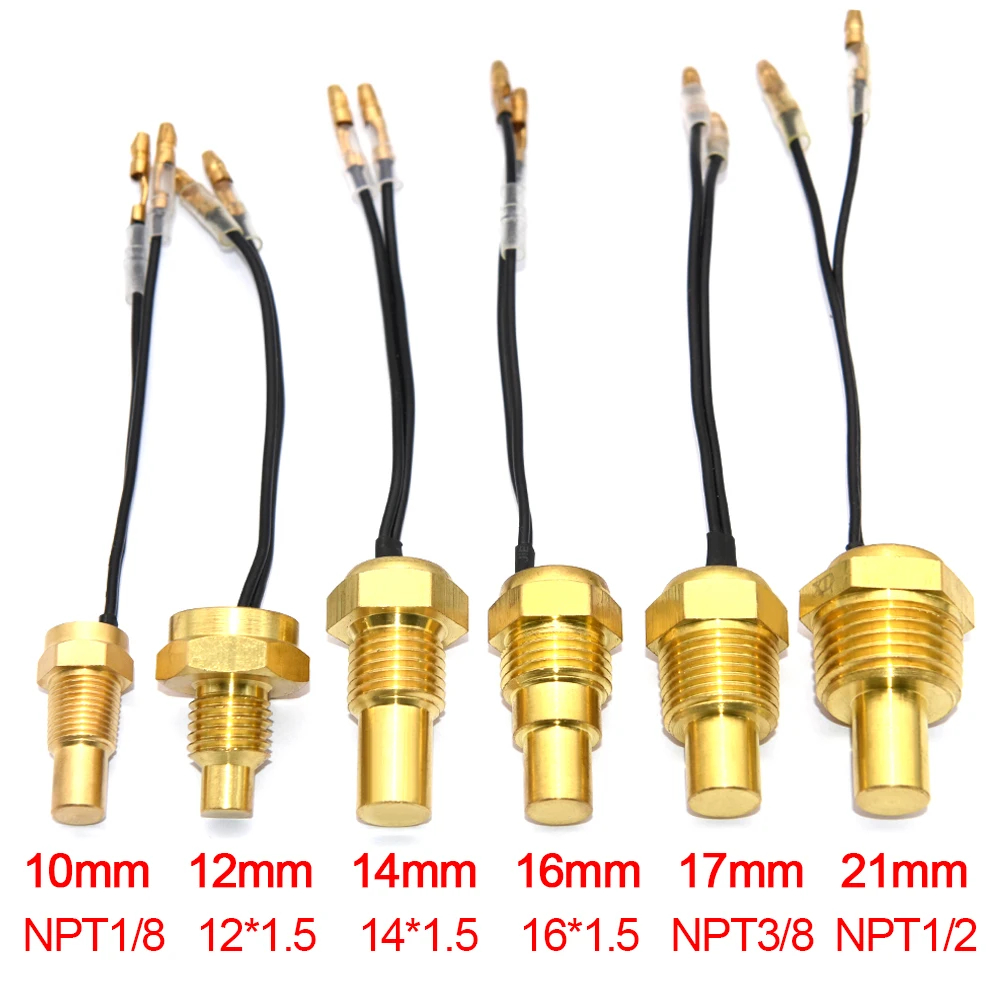 10MM 12MM 14MM 16MM 17MM 21MM Water Temperature Sensor 50K Head Plug Car Truck Car 1/8NPT 3/8NPT Water Temp Sensor 12V/24V