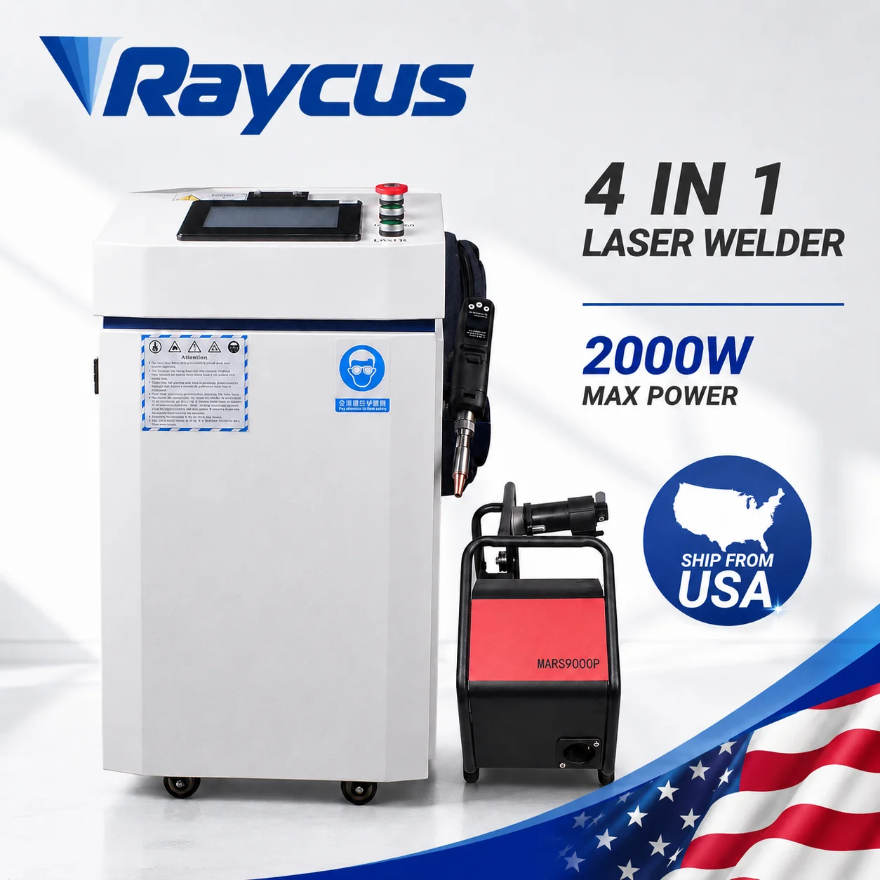 Raycus Handheld Laser Welding Machine Wire Feeder 4IN1 Welding Cutting Cleaning Machine for Metal US Shipping