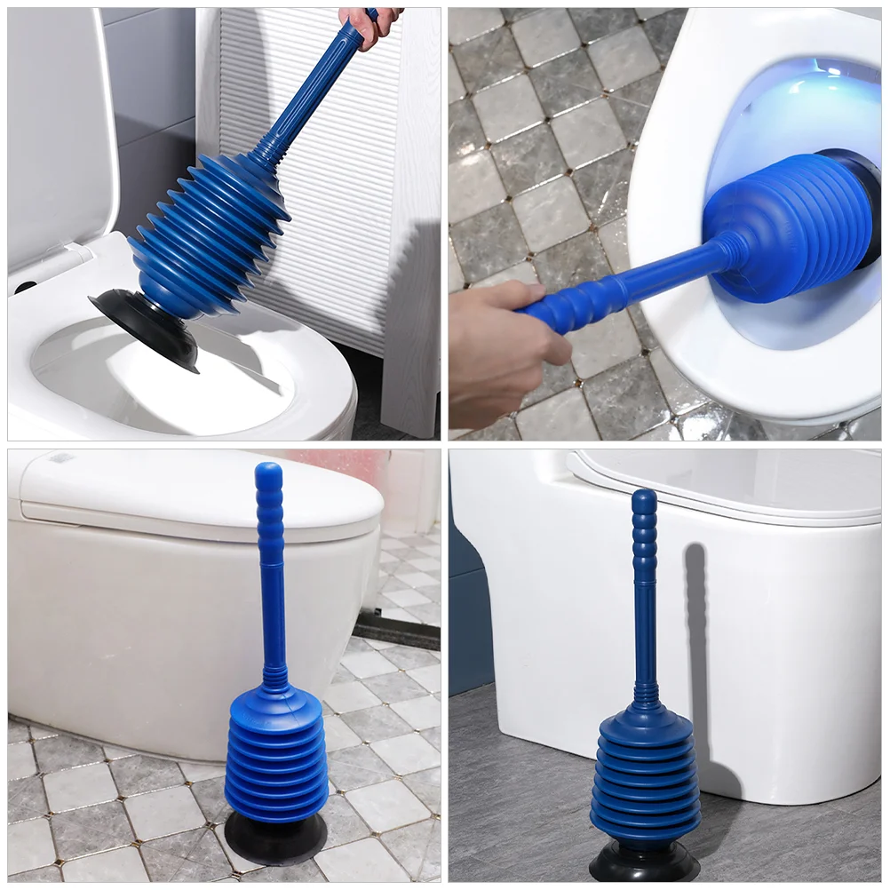 High Pressure Toilet Plunger for Bathroom Kitchen Sink Unclogging Powerful Anti Clogging Accessory Handle Home Use