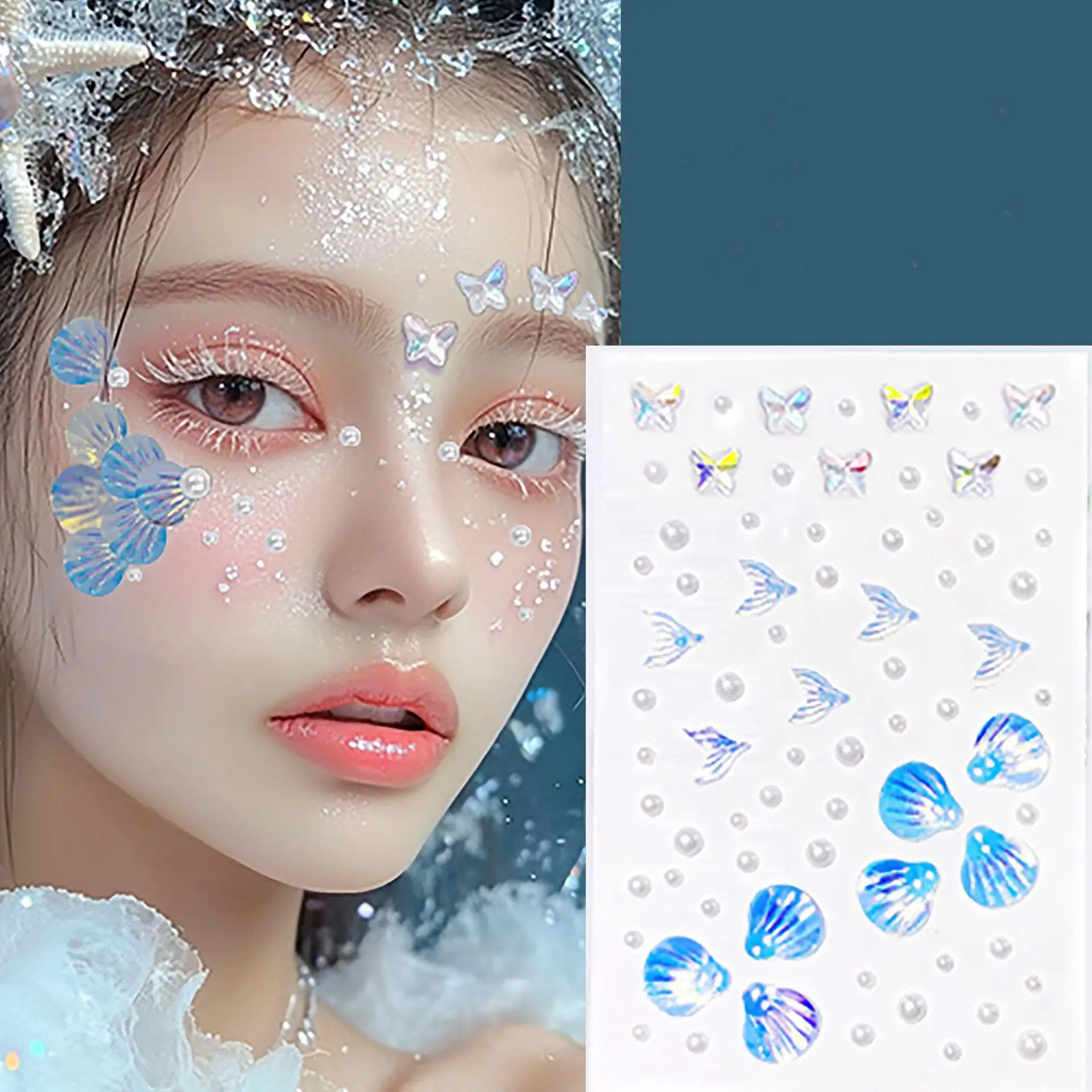 3D Acrylic Diamond Stickers Butterfly Crystal Patch for Stage Makeup